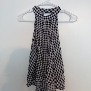 Checked tank top / navy & white